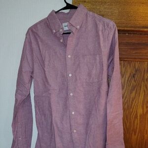 Men's Goodfellow Pink/Red Button-Down Shirt